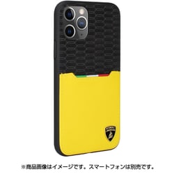 iPhone 11 Pro用 ランボルギーニ 公式ライセンス 本革＋スエード調皮革 背面ケース イエロー LB-TPUPCIP11P-UR/D8-YW