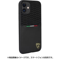 iPhone 11 用 ランボルギーニ 公式ライセンス 本革+スエード調皮革 背面ケース ブラック LB-TPUPCIP11-UR/D8-BK