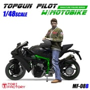 MF-08B 現用 米 愛車に跨るアメリカ軍パイロット 大型スーパーバイク付 [1/48スケール レジンキット]