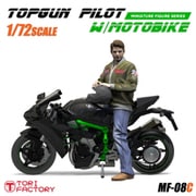 MF-08C 現用 米 愛車に跨るアメリカ軍パイロット 大型スーパーバイク付 [1/72スケール レジンキット]