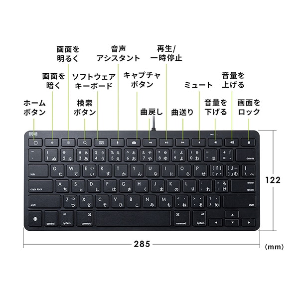 サンワサプライ iPad用キーボード 有線Lightning接続 ブラック SKB-IP3BK