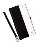 EL-AQR5G08BW [AQUOS R5G用 ツートン手帳型ケース エレガンテ/ブラック・ホワイト]