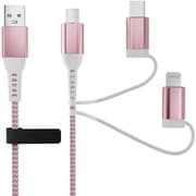 3 in 1 USBケーブル REMOVAL GANTLET USB-Micro/USB-Lightning ピンク MS-UAML12-PK