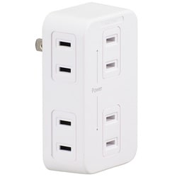 発煙ガード安全タップ 6個口 ホワイト HS-TM6HS3-W
