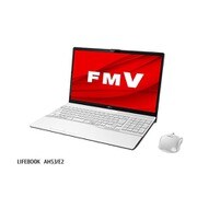 ノートパソコン LIFEBOOK AHシリーズ/15.6型ワイド/Core i7-10510U/メモリ 8GB/SSD 512GB/DVDスーパーマルチドライブ/Windows 10 Home 64ビット/Office Home and Business 2019/プレミアムホワイト FMVA53E2W