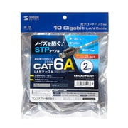 LANケーブル 2m CAT6A シールド付き グレー 爪折れ防止 耐ノイズ 難燃素材 耐温度 PoE対応 より線 STP ストレート結線 RJ45 KB-T6ASTP-02GY