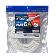 LANケーブル 20m CAT6A ホワイト 爪折れ防止 PoE対応 難燃素材 単線 UTP ストレート結線 RJ45 KB-T6ATS-20W