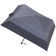 折りたたみ傘 晴雨兼用 ボーダー 50cm 手開き式 4本骨 UVカット加工 1級遮光 ダークグレー 3123030040051350