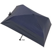 折りたたみ傘 晴雨兼用 ボーダー 50cm 手開き式 4本骨 UVカット加工 1級遮光 ネイビー 3004005