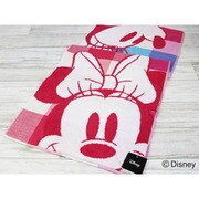 Disney チェッカーボード+2 フェイスタオル 34cm×80cm ピンク 38-1112160P