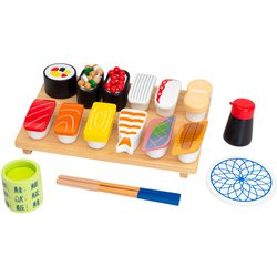 G05-1218 はじめてのおままごと 特上おすしセット [木製玩具]