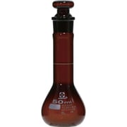 023090-50 [メスフラスコ 茶 短形 50mL]