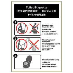 KLS055 [はがせる！ピタロングステッカー トイレの使用方法 A4 1面 タテ]