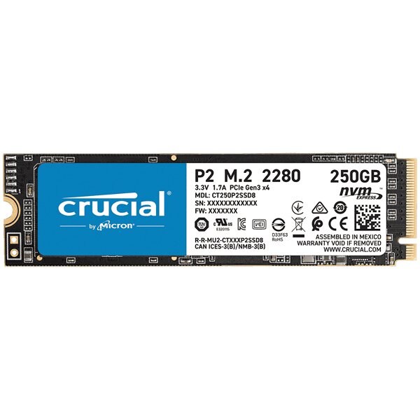 CT250P2SSD8JP [Crucial M.2 2280 NVMe/PCIe Gen3 x4 SSD 250 GB]