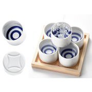 日本酒タワー盃5個セット トレー付 161-1246