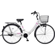 折りたたみ自転車 エルナFDB260 26インチ 変速なし ホワイト YG-1065
