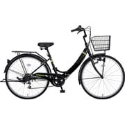 折りたたみ自転車 エルナFDB266 26インチ 外装6段変速 ブラック YG-1066