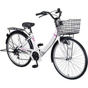 折りたたみ自転車 エルナFDB266 26インチ 外装6段変速 ホワイト YG-1067