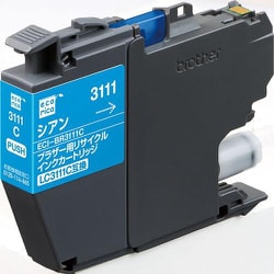 互換リサイクルインクカートリッジ ブラザー LC3111C シアン（染料） ECI-BR3111C