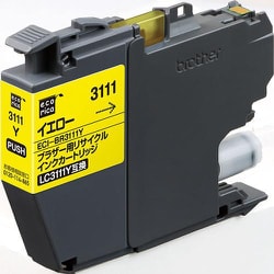 互換リサイクルインクカートリッジ ブラザー LC3111Y イエロー（染料） ECI-BR3111Y