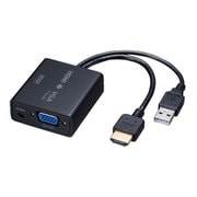 HDMI 変換コンバーター HDMI to VGA(ミニD-sub15ピン)/ステレオミニジャック ケーブル一体型 ケーブル長12cm 1080P対応 HDCP USBケーブル付属 デジタル-アナログ変換 VGA-CVHD6