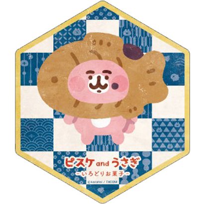 カナヘイの小動物 ピスケとうさぎ トラベルステッカー ピスケとうさぎのいろどりお菓子 6 キャラクターグッズ