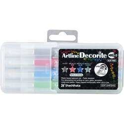 アートライン Decorite（デコライト） 角タイプ 3mm 4色セット3（シルバー/メタリックレッド/メタリックブルー/メタリックグリーン） EDF-3/4PSH3