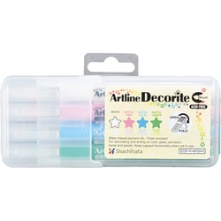 アートライン Decorite（デコライト） 筆タイプ 4色セット1（ホワイト/パステルピンク/パステルブルー/パステルグリーン） EDF-F/4PSH1