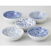 食器セット 藍染五様 小鉢揃