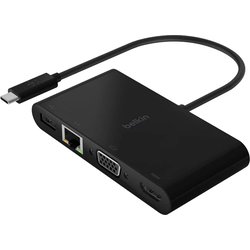 USB-C マルチメディア＋USB-C 100W PD 変換アダプタ（LANポート、HDMI、VGA, USB-A、USB-C） AVC004btBK