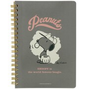 キャラクターグッズ S2636581 PEANUTS（ピーナッツ） Wリングノート B6 カラーセレクション グレー