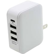 PD対応 Type-C/3USBポート AC充電器 30W ホワイト BAC1C3UPD30W
