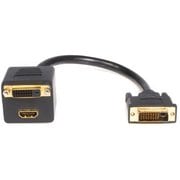 DVI-D - DVI-D & HDMI分配スプリッターケーブル 30cm オス/メス DVISPL1DH
