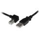 USB 2.0 ケーブル 2m Type-A（オス） - L型左向きType-B（オス） USBAB2ML