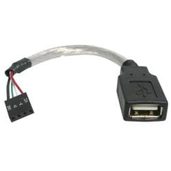 PCケース/マザーボード接続用USB 2.0ケーブル 15cm Type-A（メス） - 4ピンマザーボードヘッダ（メス） USBMBADAPT