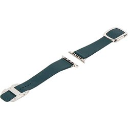 AW-LEM02GR [AppleWatch 42mm/44mm 用 モダンバックル 本革バンド グリーン]