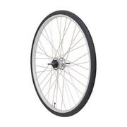 RW-3S27AL-R 内装3Sアルミ後ホイール ローラーブレーキ用 タイヤ・チューブ付 27インチ アルミシルバー 403-20291