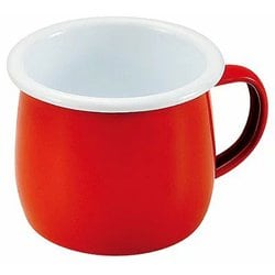 プチッと ホーローマグカップ樽型 400ml レッド HB-5359