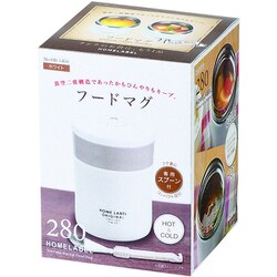 ホームレーベル フードマグ280 スプーン付 ホワイト HB-5456