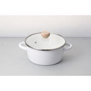 クレヴィア ホーローガラス蓋両手鍋 20cm(ホワイト) HB-5302