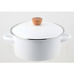 プレサージュ ホーロー両手鍋 22cm（ホワイト） HB-5313