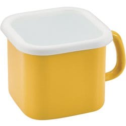 プチッと IH対応ホーロー角型クックポット 12cm（イエロー） HB-5363