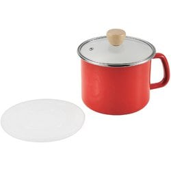 クラッソ IH対応ホーロー深型片手クックポット 14cm（レッド） HB-5365
