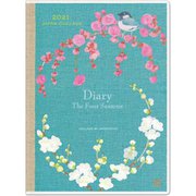 2021年 手帳ダイアリー A6サイズ コラージュ 紅白花 DY-15