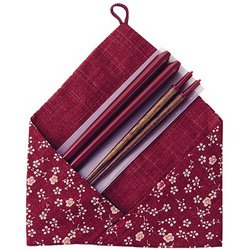 塗ふところ箸セット小梅 赤 35095