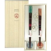 桐箱箸置付夫婦箸 潮風 39352