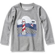 ロングスリーブナチュールティー K L/S Natur Tee HJ32058 ミックスグレー(Z) 100サイズ [アウトドア トップス キッズ]