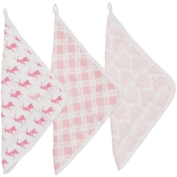 ウォッシュクロス3枚セット コットン Pop of Pink NC-WCC9501
