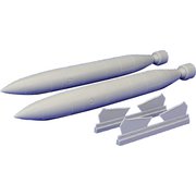 KSL32017 RPL-501/502 1700L増槽 2個入り キティーホーク社ミラージュ2000用 [1/32スケール レジン製ディティールアップパーツ]