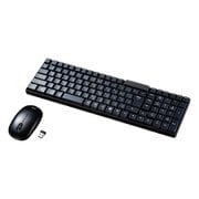 ワイヤレスキーボード マウスセット 無線 ワイヤレス パソコン キーボード コンパクト テンキーあり メンブレン 乾電池 日本語配列 ブラック SKB-WL34SETBK